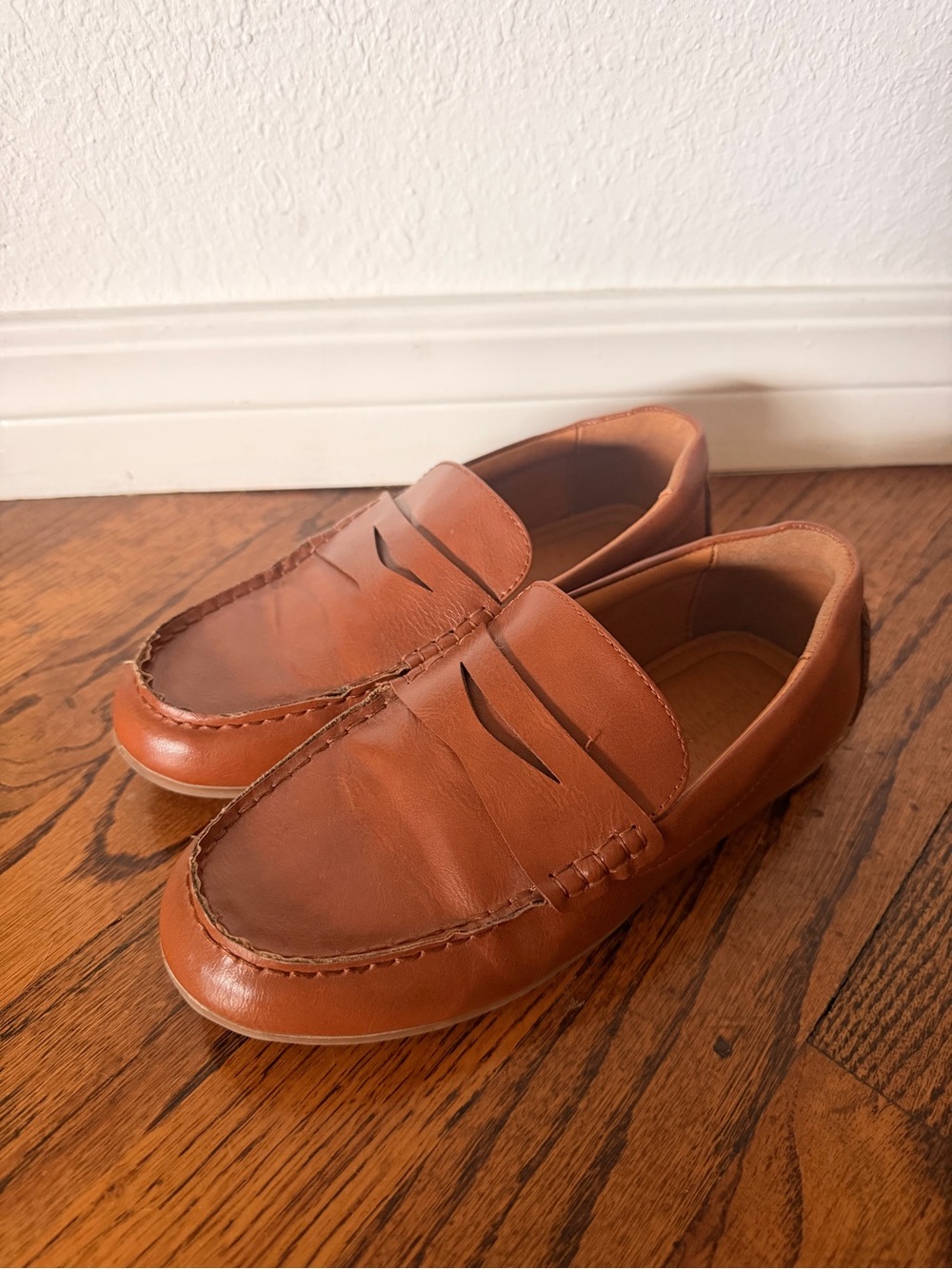 Nordstrom Kids Tan Leather Penny Loafers